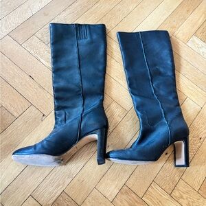 Aqua Black Heeled Boots